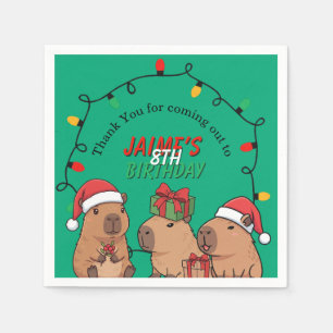 Guardanapo De Papel Luzes de Natal de Aniversário de Capivara