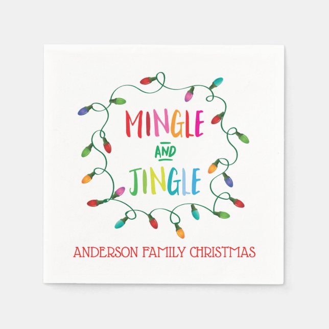 Guardanapo De Papel Luzes de Natal de Mingle e Jingle (Frente)