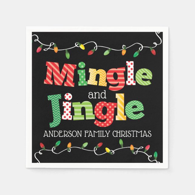 Guardanapo De Papel Luzes de Natal de Mingle e Jingle (Frente)