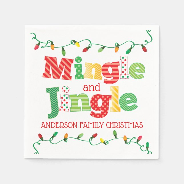 Guardanapo De Papel Luzes de Natal de Mingle e Jingle (Frente)