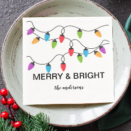 Guardanapo De Papel Luzes de Natal Personalizadas em Papel