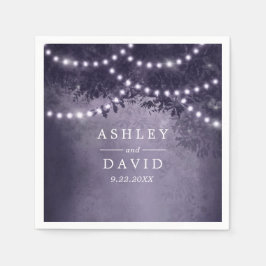 Guardanapo De Papel Luzes de Natal Rústicas Roxas para Árvore Casament