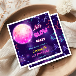 Guardanapo De Papel Luzes de Neon Brilhantes Obrigado Festa de anivers