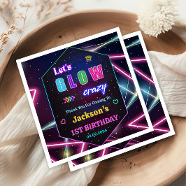 Guardanapo De Papel Luzes de Neon Brilhantes Obrigado Festa de anivers