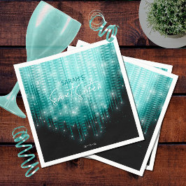Guardanapo De Papel Luzes em cascata Doce 16 Teal ID790