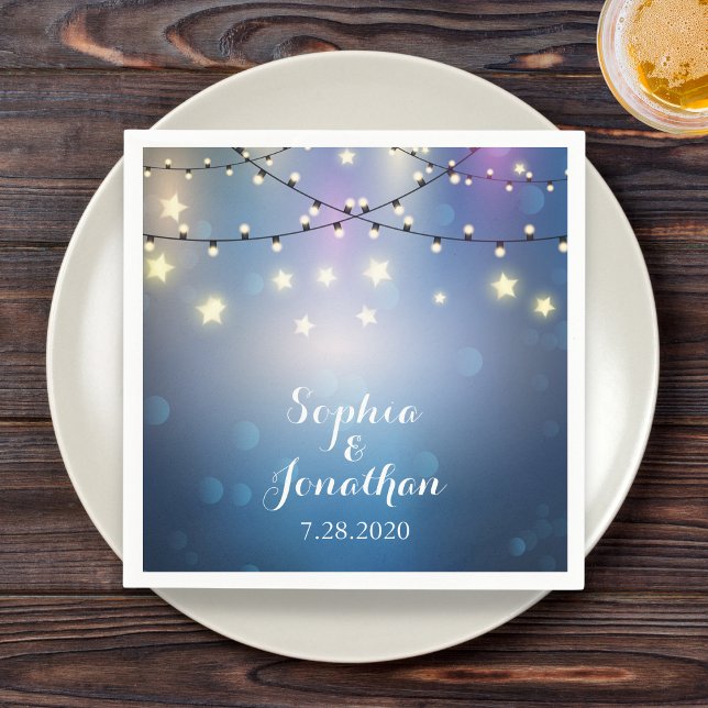 Guardanapo De Papel Luzes Românticas De Cordas De Casamento Externo Tw (Criador carregado)