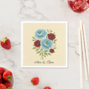 Guardanapo De Papel Lyons Blue Peony e Fig Purple Rosa Weding