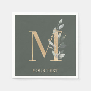 Guardanapo De Papel M Monogramas Napkins Personalizado Floral