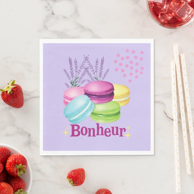 Guardanapo De Papel Macarons Felicidade Bonheur (Insitu)