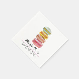 Guardanapo De Papel Macarons Franceses Aquarela Pintados à Mão