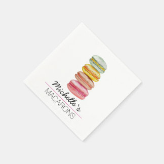 Guardanapo De Papel Macarons Franceses Aquarela Pintados à Mão