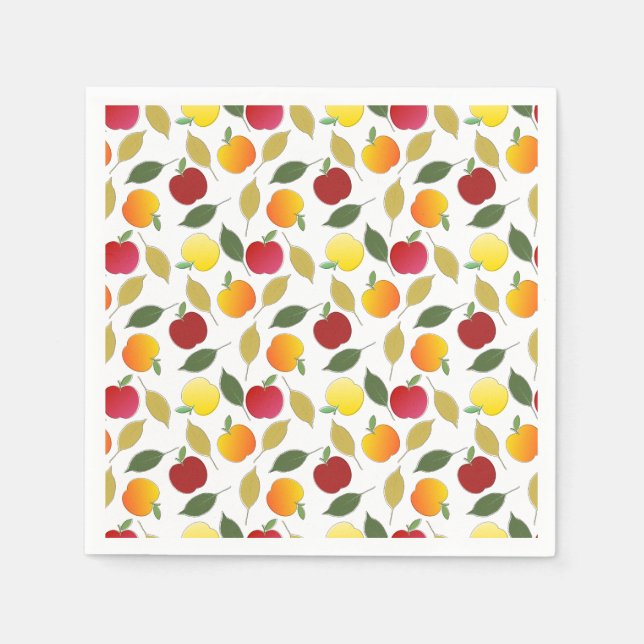 Guardanapo De Papel Maçãs e Folhas (Frente)