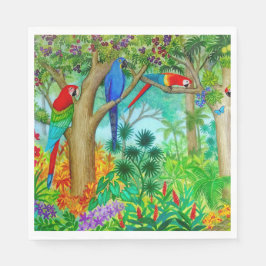 Guardanapo De Papel Macaw Parrot Art Jungle Paper Napkins