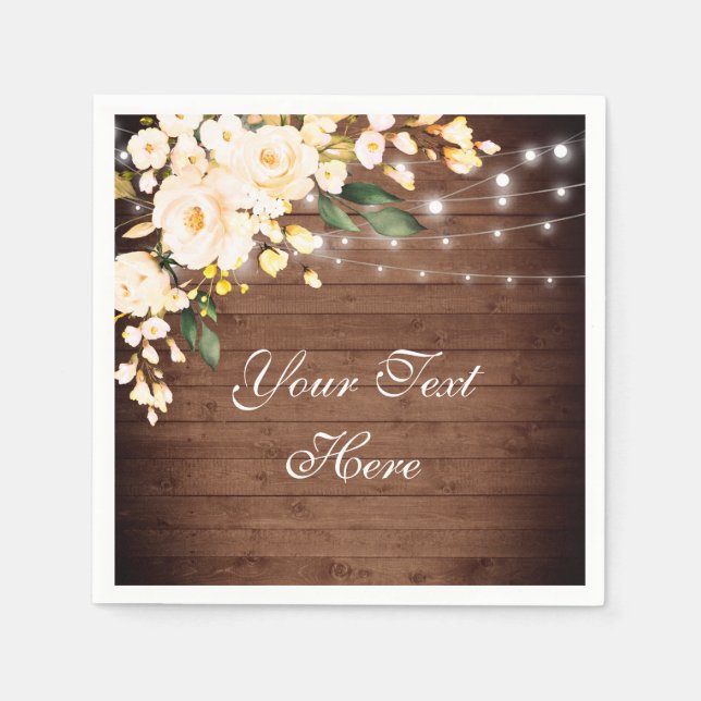 Guardanapo De Papel Madeira e Rosas de Espelho Papel de Casamento Russ (Frente)