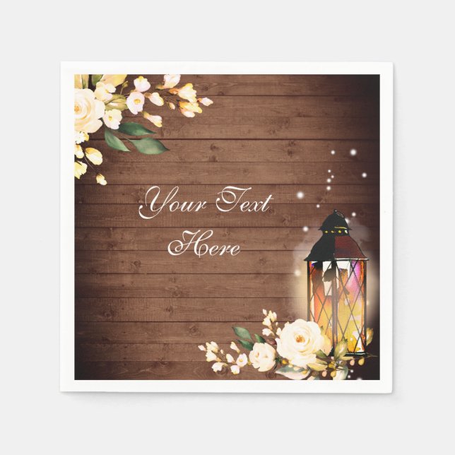 Guardanapo De Papel Madeira e Rosas de Espelho Papel de Casamento Russ (Frente)