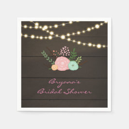 Guardanapo De Papel Madeira Escura e Floral Russo e Luzes Nápoles