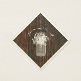 Guardanapo De Papel Madeira inspira Mason Jar do Casamento Respiratóri