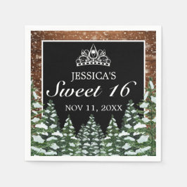Guardanapo De Papel Madeira Negra e Floresta Pine Tiara Sweet 16
