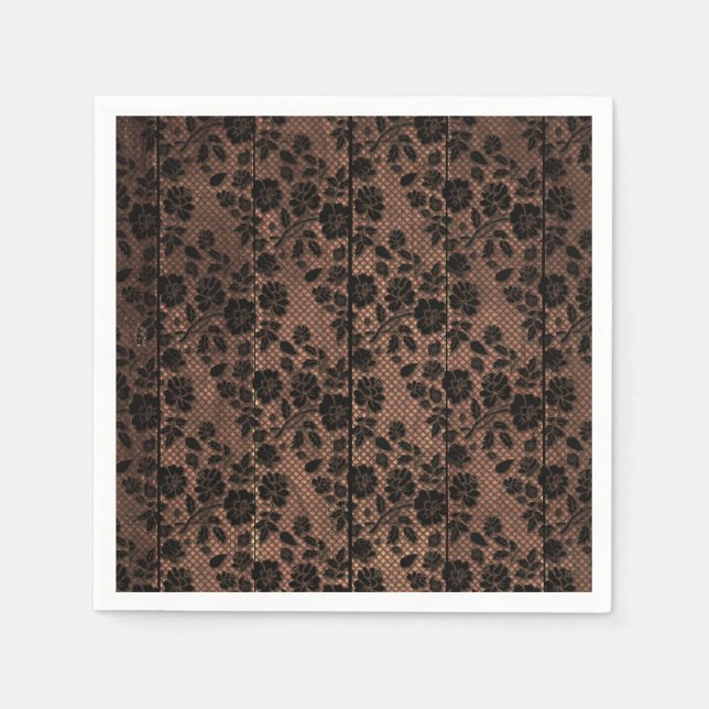 Guardanapo De Papel Madeira russa e Lingerie de rendas florais (Frente)