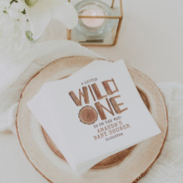 Guardanapo De Papel Madeira Rústica de Aquarela Um Chá de fraldas