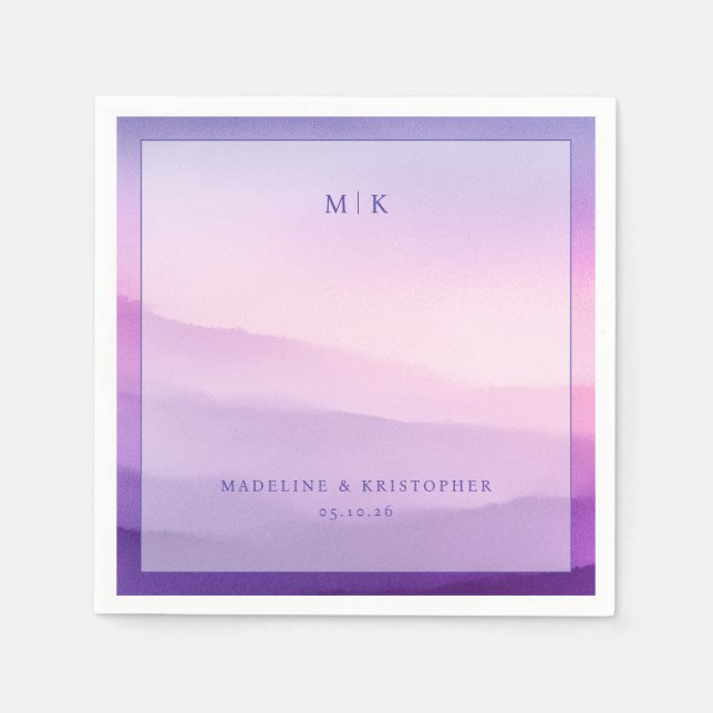 Guardanapo De Papel MADELINE & KRISTOPHER Serene Lavender Gradient Min (Frente)