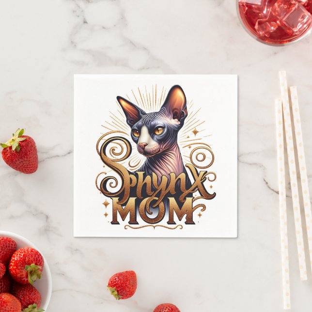 Guardanapo De Papel Mãe de Gato Sphynx  (Insitu)