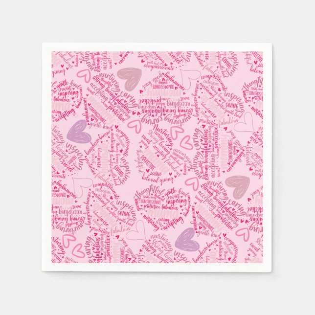 Guardanapo De Papel Mãe dias corações 01.Rosa Rosa Rosa BG (Frente)