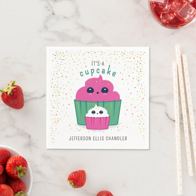 Guardanapo De Papel Mãe e Chá de fraldas de Cupcake (Insitu)