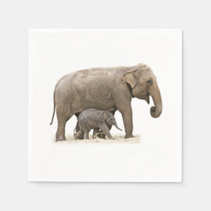 Guardanapo De Papel Mãe e Elefante de Bebê