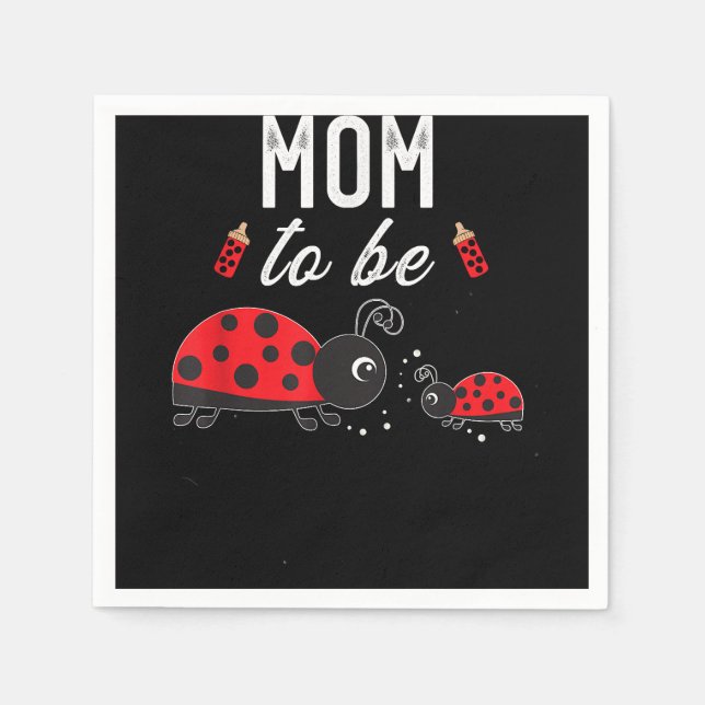 Guardanapo De Papel Mãe, Ser Chá de fraldas Ladybug Mãe (Frente)