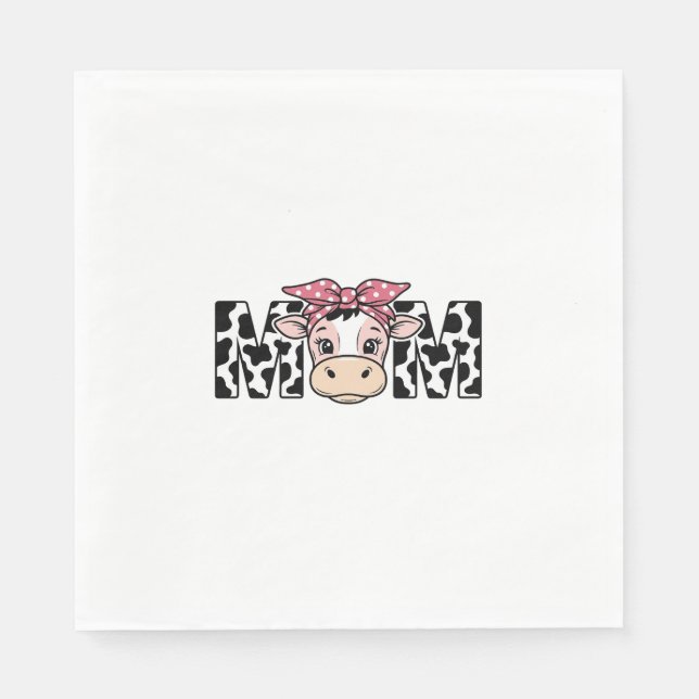 Guardanapo De Papel Mãe Vaca Fofa Arco Design Gráfico_1 (Frente)