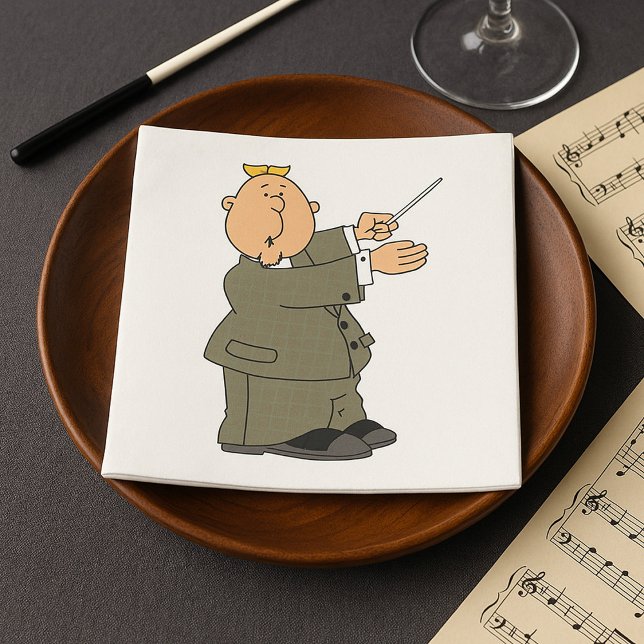 Guardanapo De Papel Maestro de Música de Desenho Animado com Baton (Criador carregado)