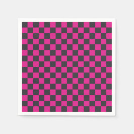 Guardanapo De Papel Magenta and smoke checkerboard pattern