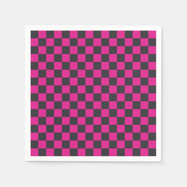 Guardanapo De Papel Magenta and smoke checkerboard pattern (Frente)