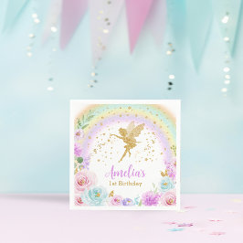 Guardanapo De Papel Magia Fada Arco-Íris Aniversário Napkins