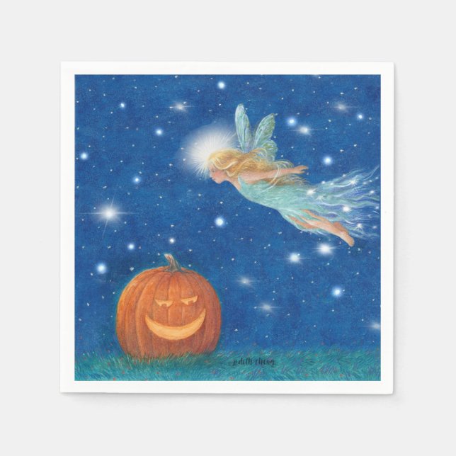 Guardanapo De Papel Magical Fairy and Jack O'Lantern Halloween party (Frente)