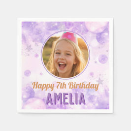 Guardanapo De Papel Magical Purple Photo Birthday Party 
