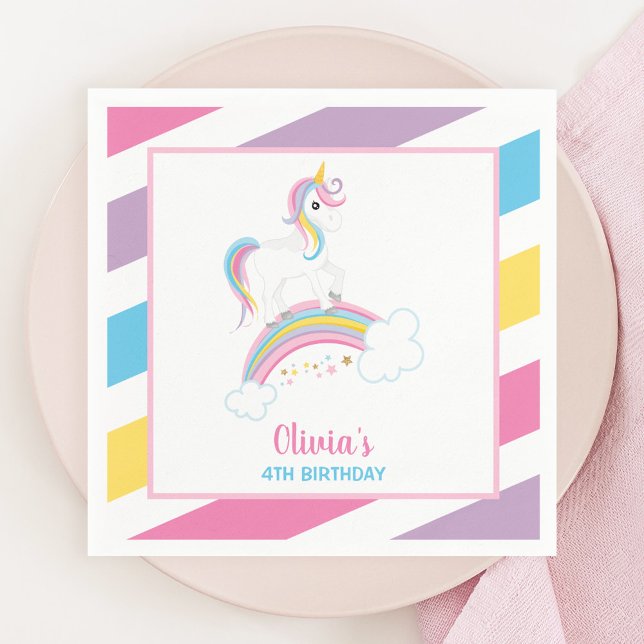 Guardanapo De Papel Magical Rainbow Unicorn Birthday (Criador carregado)