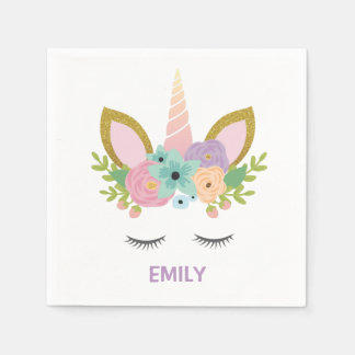 Guardanapo De Papel Magical Unicorn Personalizado nome brilha