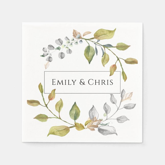 Guardanapo De Papel Magnolia Blossomas | Elegante Violet Floral Greene (Frente)