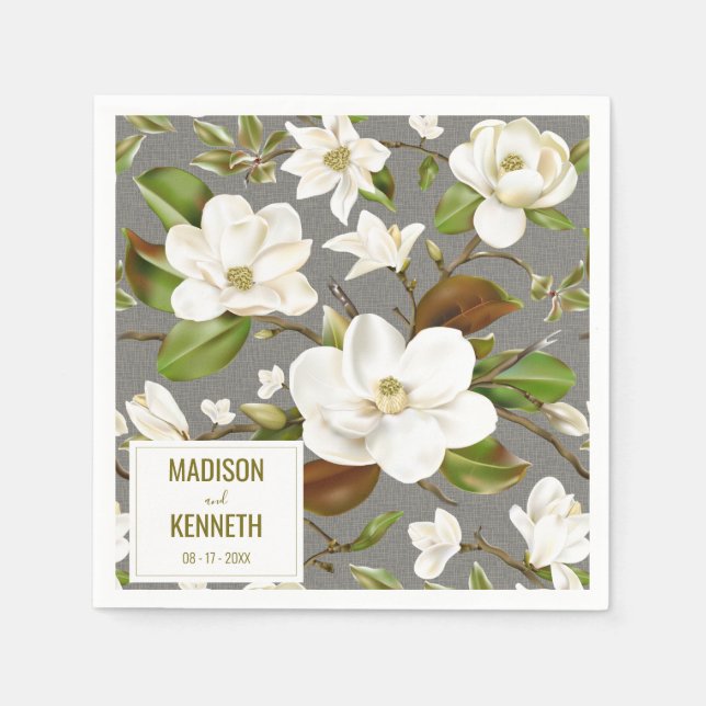 Guardanapo De Papel Magnolia Floral Wedding (Frente)