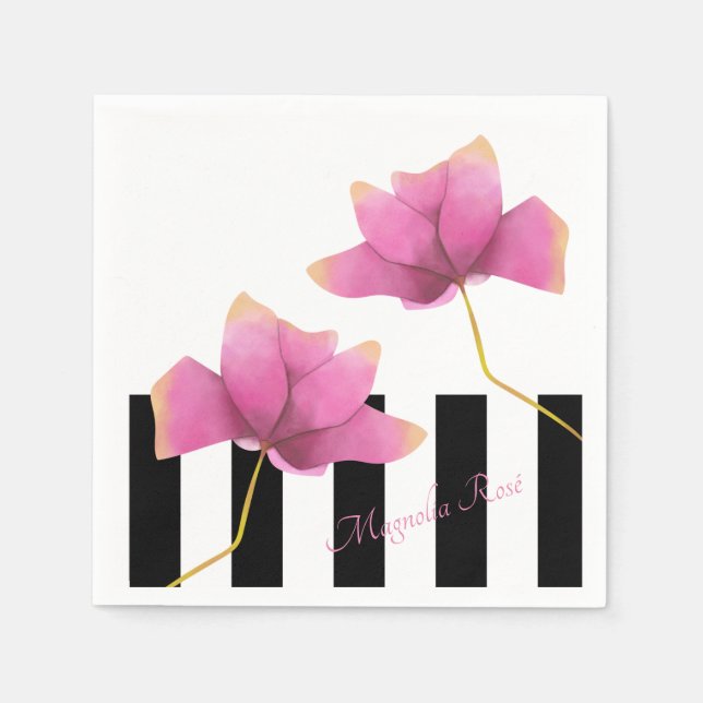 Guardanapo De Papel Magnolia Rosé Modern Floral Design (Frente)
