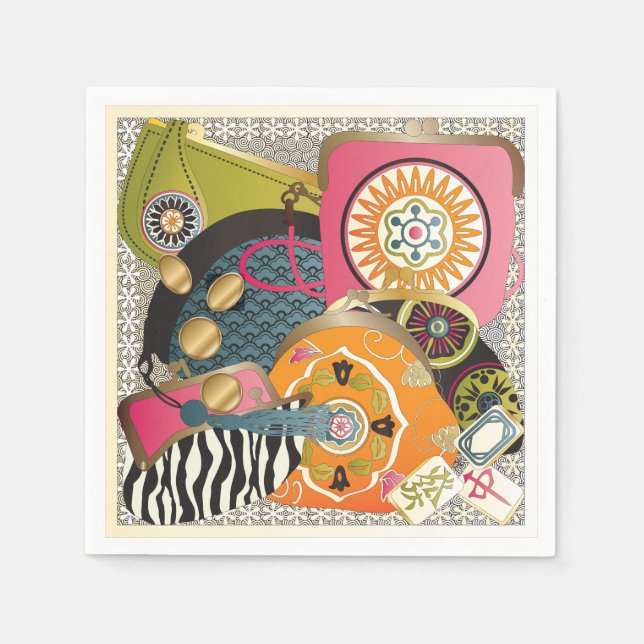 Guardanapo De Papel Mah Jongg Purses (Frente)