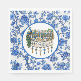 Guardanapo De Papel Mahjong Azul de Chinoiserie 