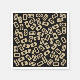 Guardanapo De Papel Mahjong azulejo castanho em preto