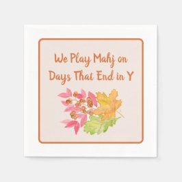 Guardanapo De Papel Mahjong Days End in Y Watercolor Autumn Leaves