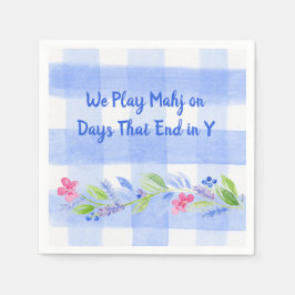 Guardanapo De Papel Mahjong Days End in Y Watercolor Flower Gingham