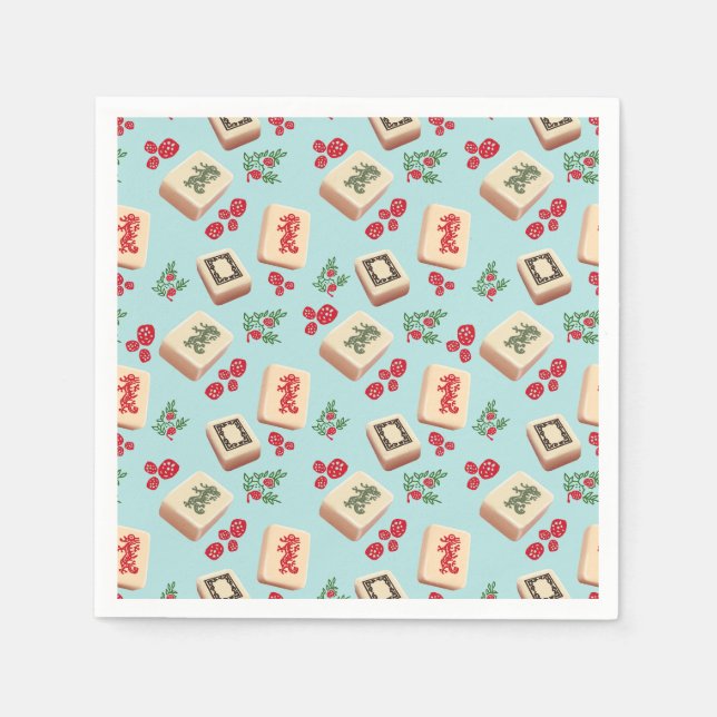 Guardanapo De Papel Mahjong Dragon Azulejo Paper Napkins (Frente)