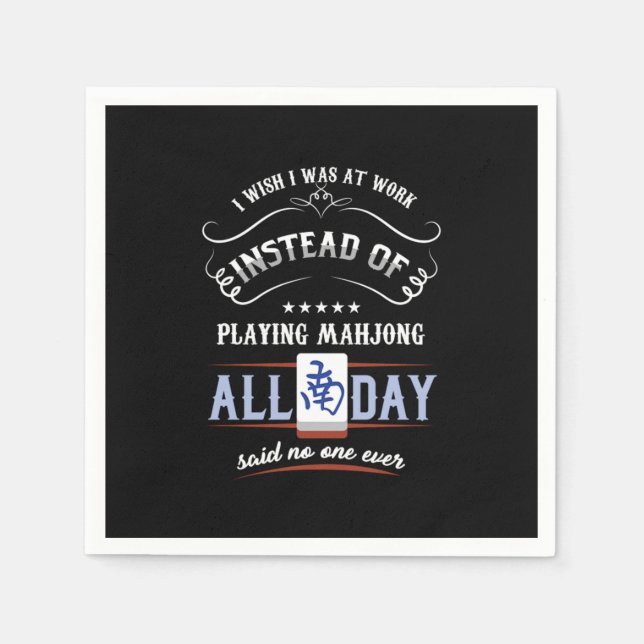 Guardanapo De Papel Mahjong Gameplay Gamble China Azulejo baseado em c (Frente)