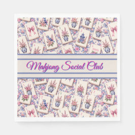 Guardanapo De Papel Mahjong Personalizado Rosa e Azul 